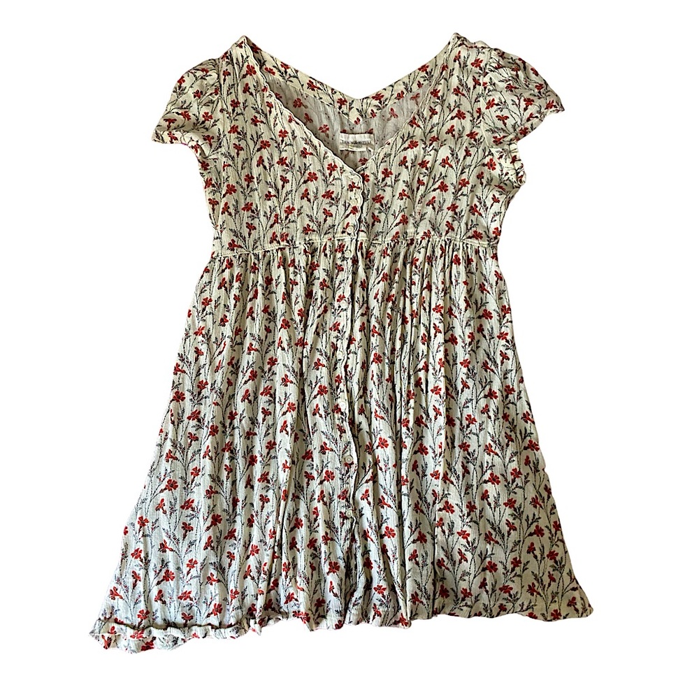 Vintage Floral Babydoll Mini Dress